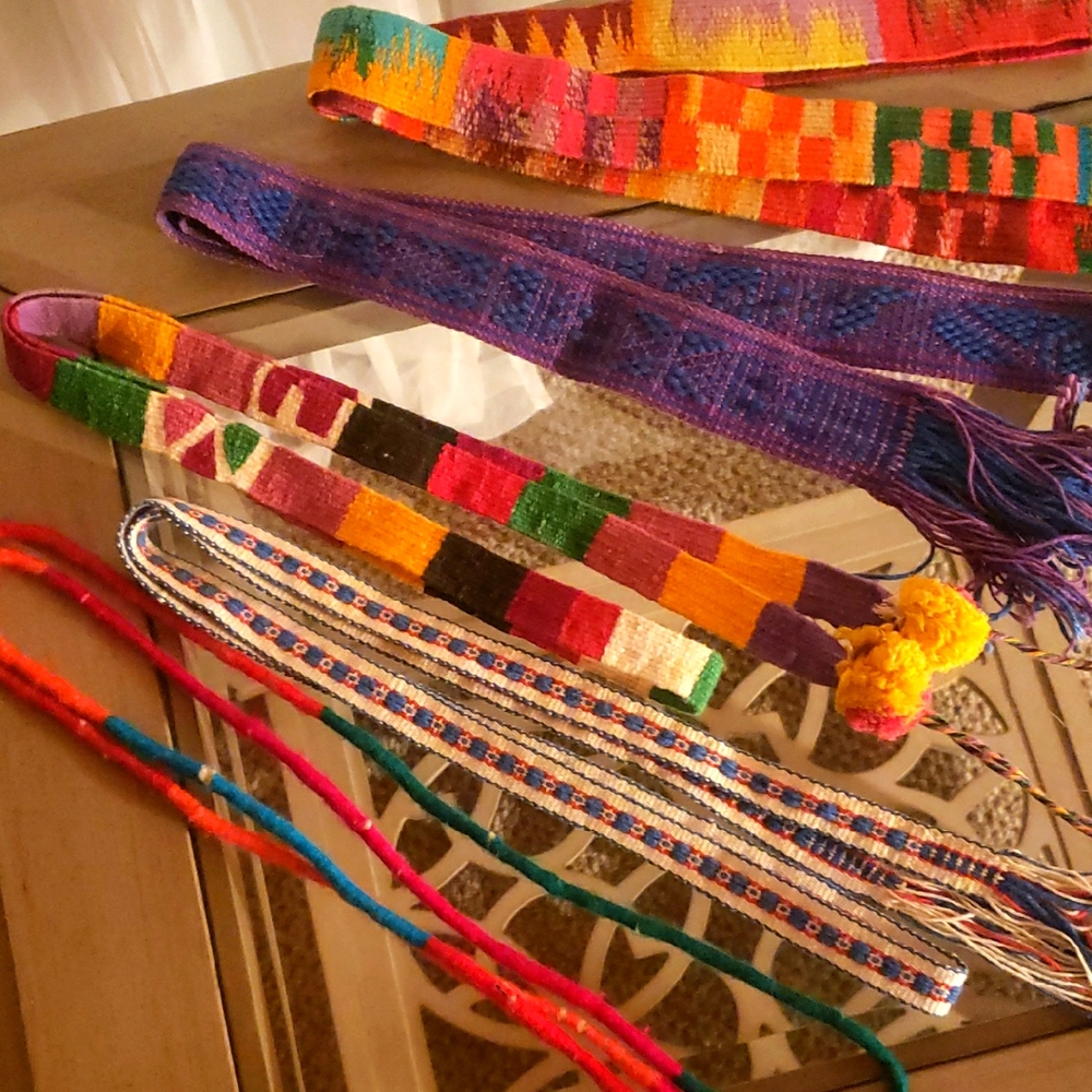 Colorful Woven Mexican And Central American Belt Collection